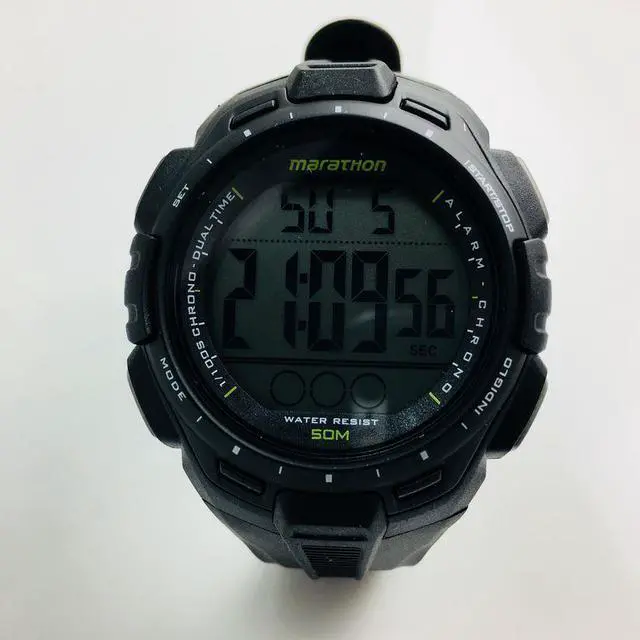 Alt view image 4 of 12 - Timex Men Marathon | 24-Hour Stopwatch Two-Time Zones Black | Sport TW5K94800