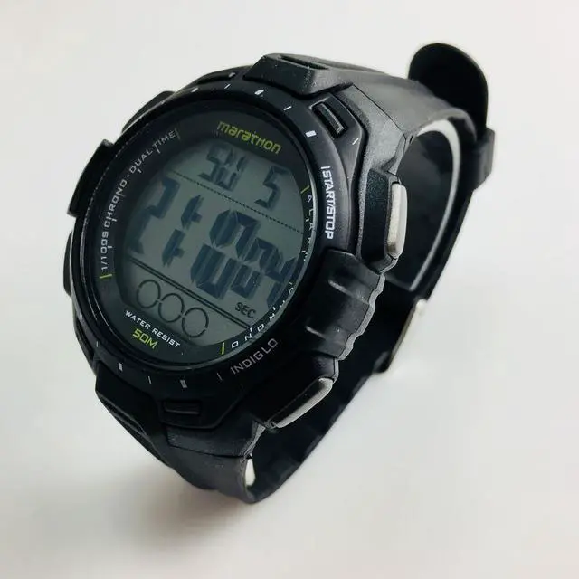 Alt view image 3 of 12 - Timex Men Marathon | 24-Hour Stopwatch Two-Time Zones Black | Sport TW5K94800
