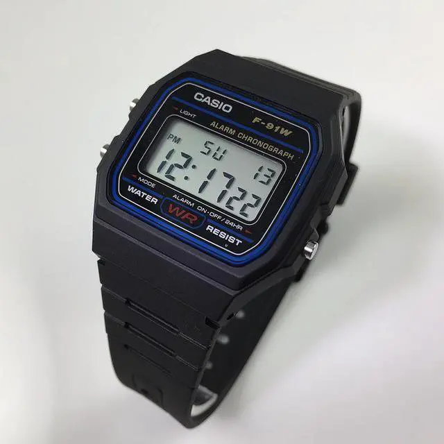 Alt view image 2 of 11 - Men's Casio Classic Black Digital Watch F91W-1 F91W-1D