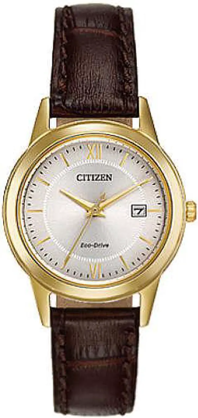 Main image of Women's Citizen Eco-Drive Brown Leather Strap Watch FE1082-05A