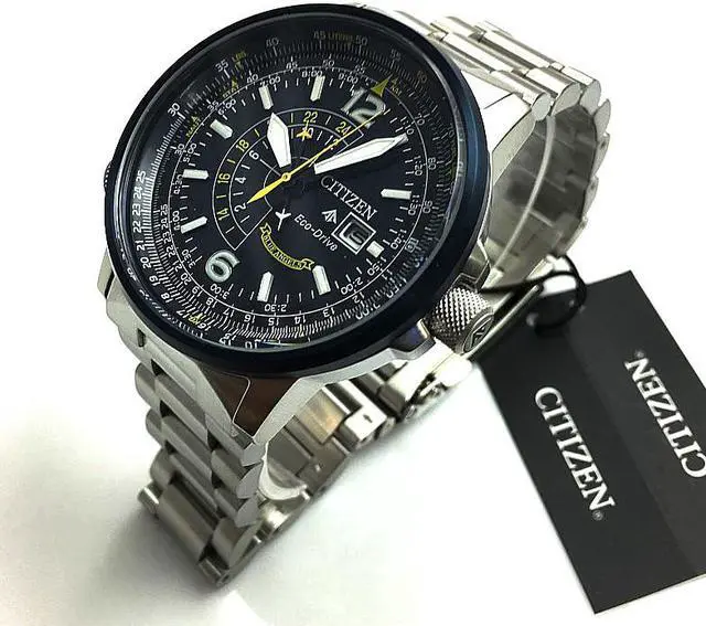 Alt view image 7 of 14 - Men's Citizen Promaster Nighthawk Eco-Drive Steel 42mm Watch BJ7006-56L