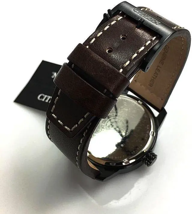 Alt view image 3 of 10 - Men's Citizen Chandler Dark Brown Leather Band Watch BM8478-01L