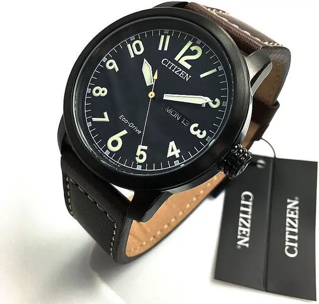 Alt view image 2 of 10 - Men's Citizen Chandler Dark Brown Leather Band Watch BM8478-01L