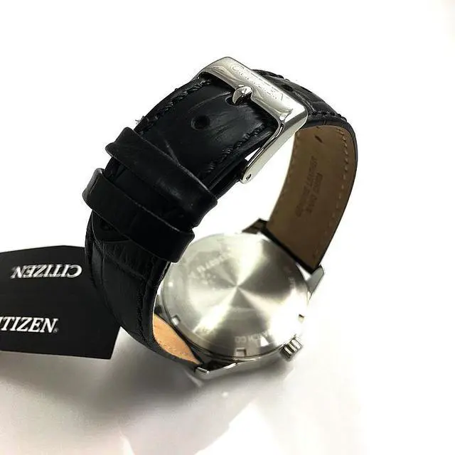 Alt view image 3 of 8 - Men's Citizen Dress Automatic Black Leather Strap Watch NH8350-08A