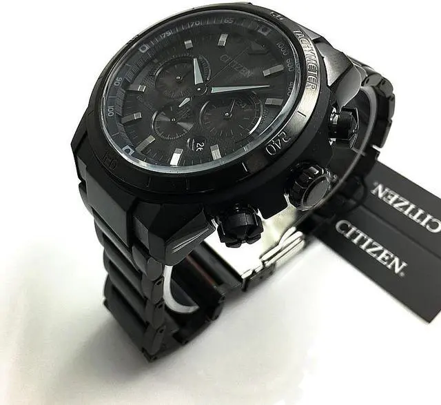 Alt view image 2 of 8 - Men's Black Citizen Eco-Drive Ecosphere Chronograph Watch CA4184-81E