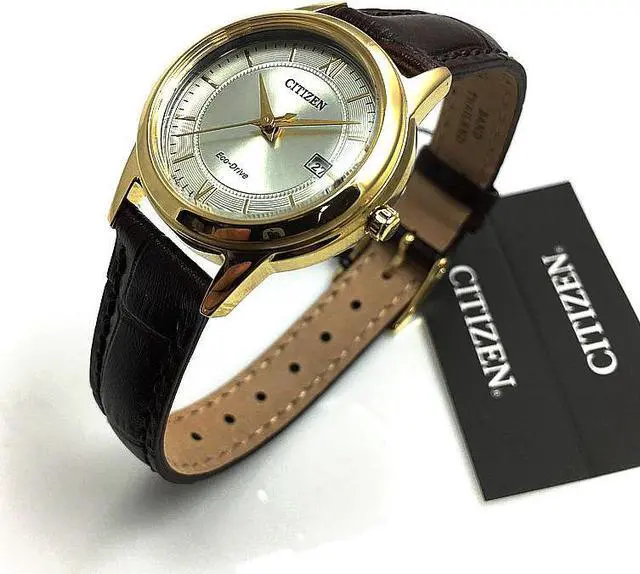 Alt view image 2 of 8 - Women's Citizen Eco-Drive Brown Leather Strap Watch FE1082-05A