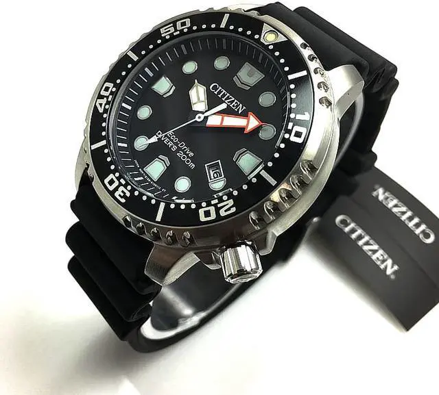 Alt view image 12 of 14 - Citizen Promaster Diver BN0150-28E Black/Black Polyurethane Analog Eco-Drive E168 Men's Watch