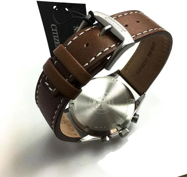 Alt view image 6 of 8 - Men's Citizen Chandler Light Brown Leather Strap Watch CA0621-05L