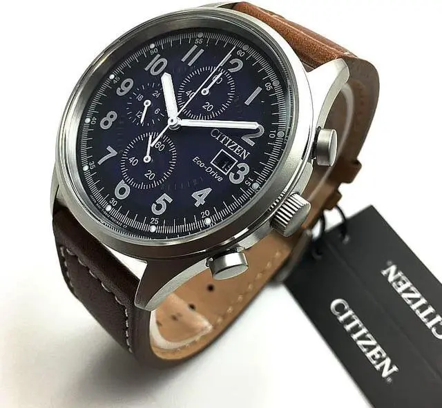 Alt view image 5 of 8 - Men's Citizen Chandler Light Brown Leather Strap Watch CA0621-05L