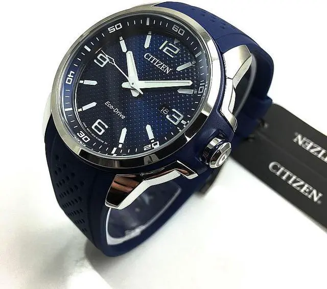 Alt view image 2 of 7 - Men's Citizen Drive Eco-Drive Blue Slicone 45mm Watch AW1158-05L