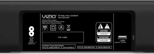 Alt view image 4 of 20 - VIZIO 5.1 V-Series Home Theater Sound Bar - V51-H6