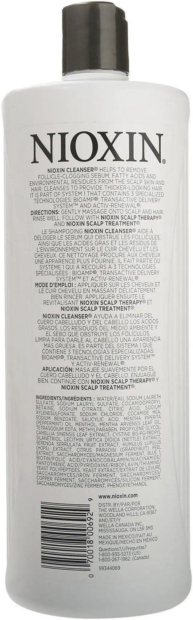 Alt view image 3 of 7 - NIOXIN by Nioxin BIONUTRIENT ACTIVES CLEANSER SYSTEM 1 FOR FINE HAIR 33.8 OZ (PACKAGING MAY VARY)