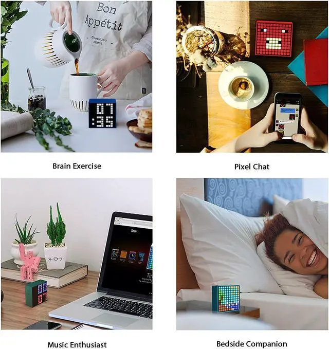 Alt view image 3 of 12 - Divoom Timebox Mini Portable Smart Alarm Clock with App & Bluetooth Speaker