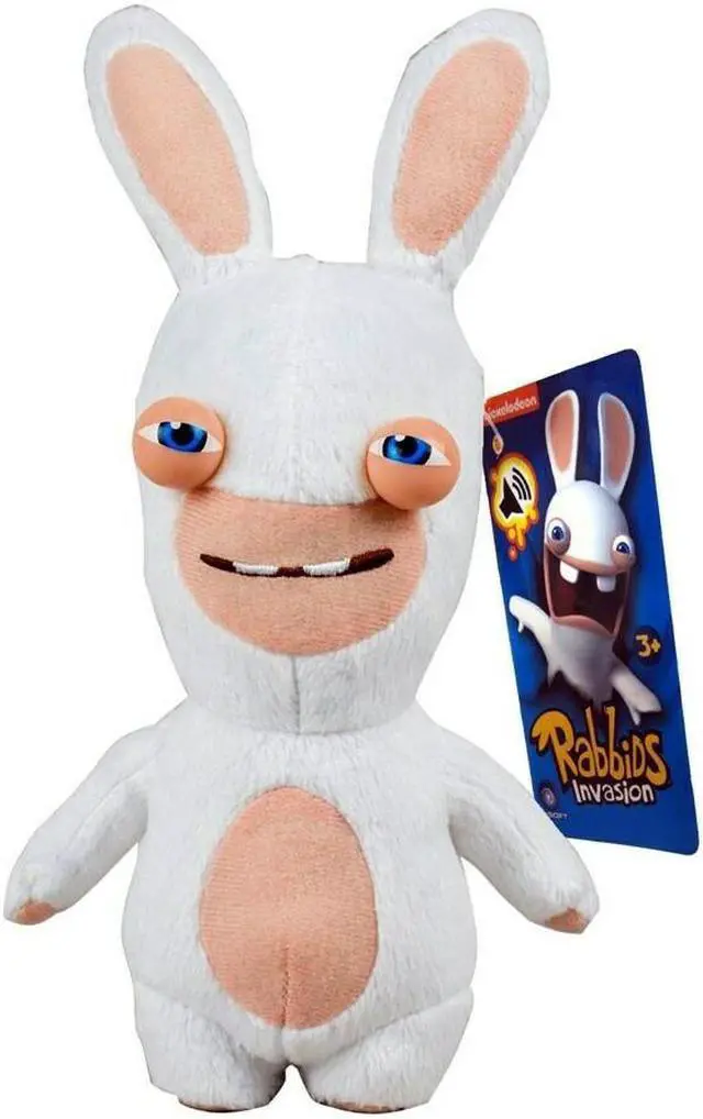 Alt view image 2 of 2 - Rabbids Invasion Sly Rabbid Red & Blue Eye Talking Plush