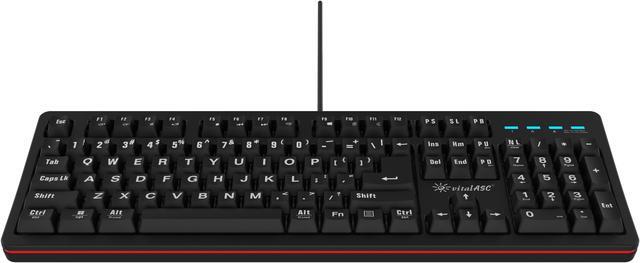 Alt view image 3 of 5 - vitalASC 104-Key Large Print Keyboard for Windows and Mac with USB Wired Connection, Spill-Resistant, and Dual Compatibility (Black)