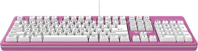 Alt view image 2 of 5 - vitalASC 104-Key Large Print Keyboard for Windows and Mac with USB Wired Connection, Spill-Resistant, and Dual Compatibility (Pink)