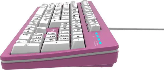 Alt view image 3 of 5 - vitalASC 104-Key Large Print Keyboard for Windows and Mac with USB Wired Connection, Spill-Resistant, and Dual Compatibility (Pink)