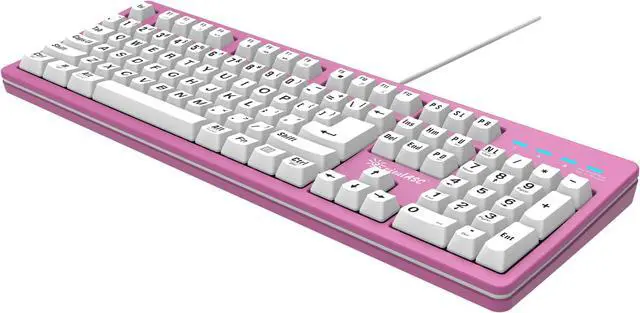 Alt view image 4 of 5 - vitalASC 104-Key Large Print Keyboard for Windows and Mac with USB Wired Connection, Spill-Resistant, and Dual Compatibility (Pink)