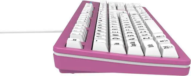 Alt view image 5 of 5 - vitalASC 104-Key Large Print Keyboard for Windows and Mac with USB Wired Connection, Spill-Resistant, and Dual Compatibility (Pink)