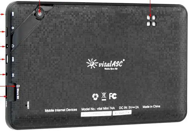 Alt view image 3 of 5 - VitalASC mini 704A Tablet - 7 inch, 1024*600HD Dual Core, Dual Cameras, Android 4.2
