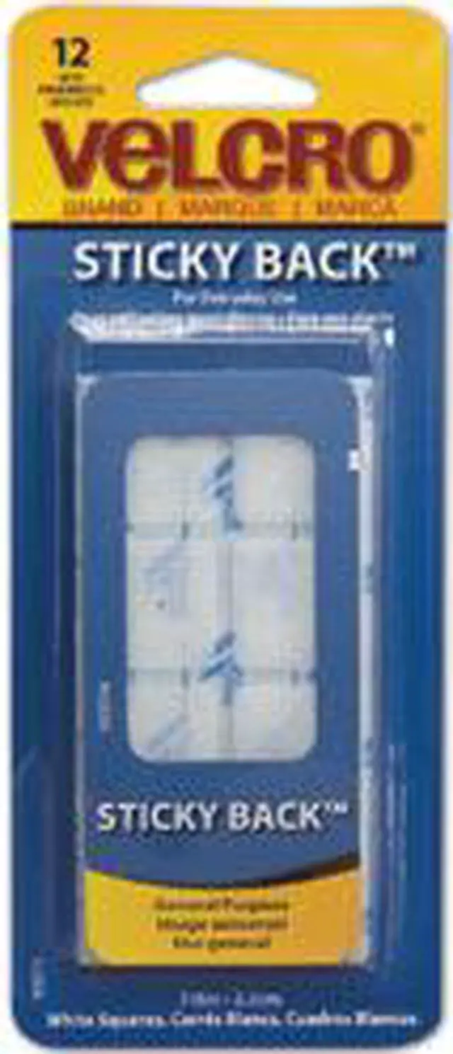Main image of VELCRO BRAND 90073 7/8" W x 7/8" L Hook-and-Loop Square White Sticky-Back