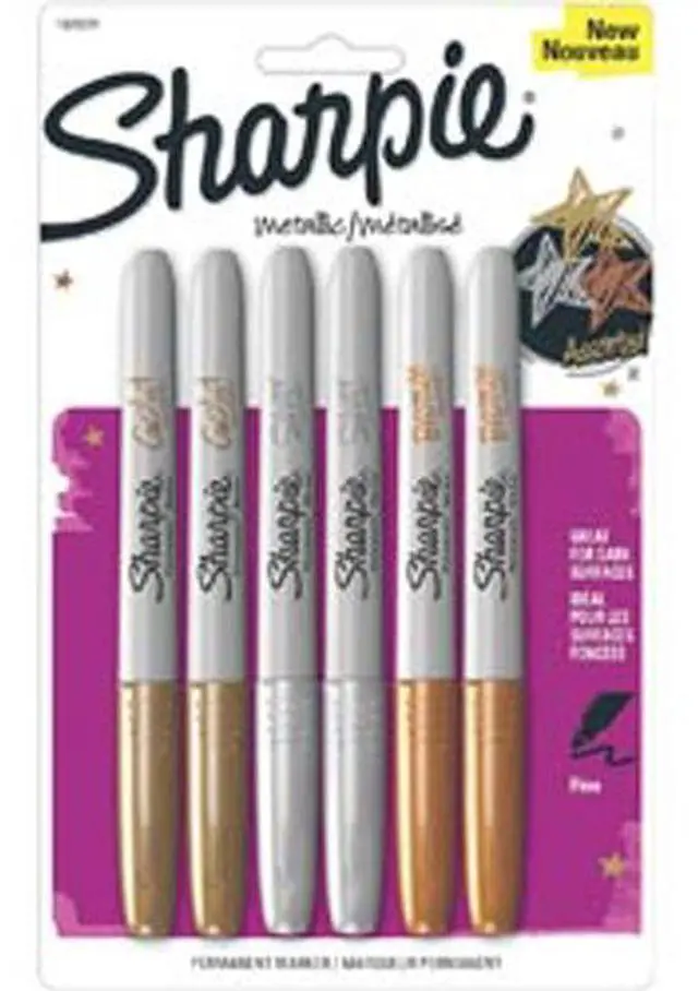 Alt view image 5 of 15 - Sharpie Metallic Permanent Markers Assorted 6/Pack 1829201