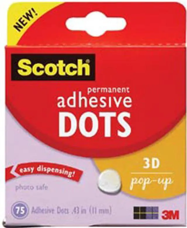 Alt view image 2 of 7 - Scotch Permanent Adhesive Dots-3D Pop-Up .43" 75/Pkg