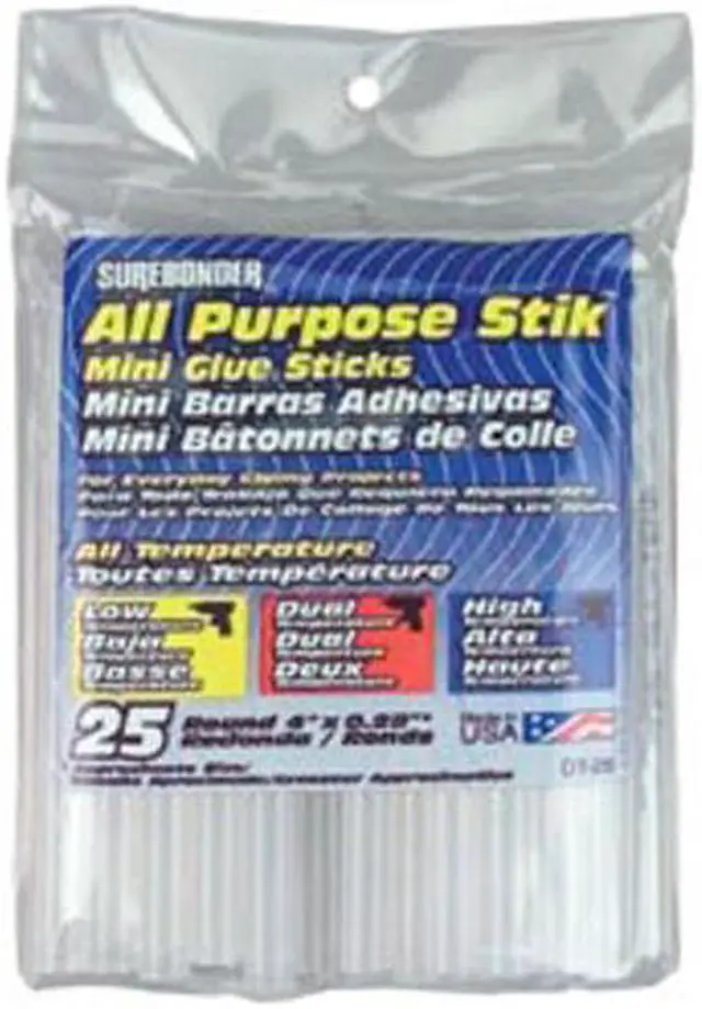 Main image of All-Purpose Stik Mini Glue Sticks-.28"X4" 25/Pkg