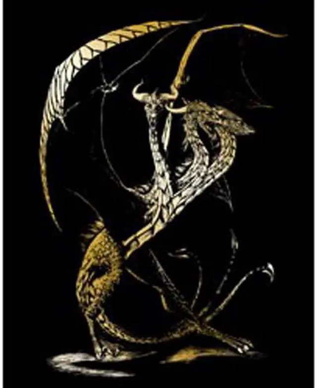 Main image of Gold Foil Engraving Art Kit 8"X10"-3 Headed Dragon