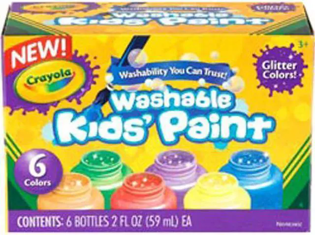 Alt view image 4 of 11 - Crayola Washable Kids Paint 2oz. 6/ST Glitter/Ast 542400