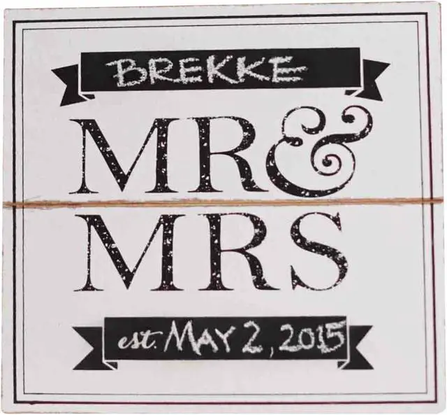 Main image of Mud Pie Mr Mrs Wedding Wooden Wall Sign Personalize Name Date Photo Op