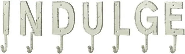 Alt view image 2 of 2 - Monogram Letter I Single Wall Hook Painted White Cast Iron 7.5 Inch