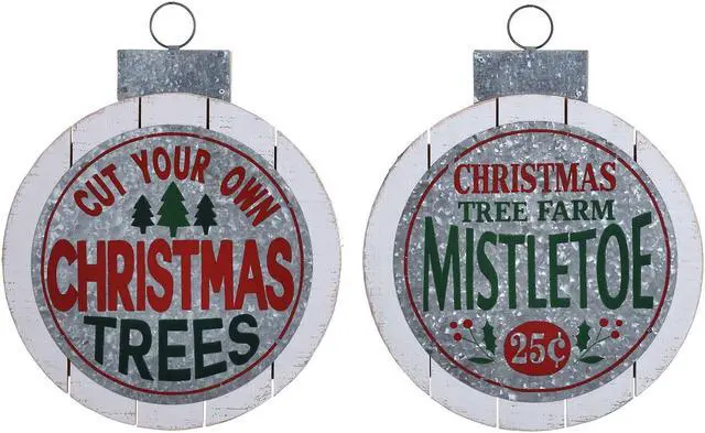 Main image of Special T Imports Cut Your Own Mistletoe Tree Farm Ornament Door Hanger Set of 2