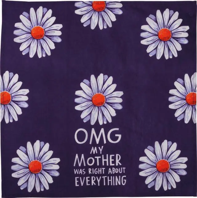 Alt view image 4 of 9 - Primitves By Kathy Tea Towel - OMG My Mother was Right Purple Daisies