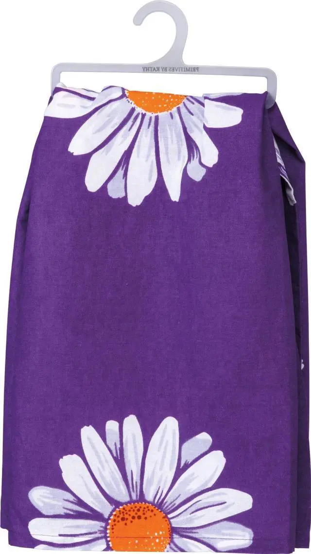 Alt view image 6 of 9 - Primitves By Kathy Tea Towel - OMG My Mother was Right Purple Daisies