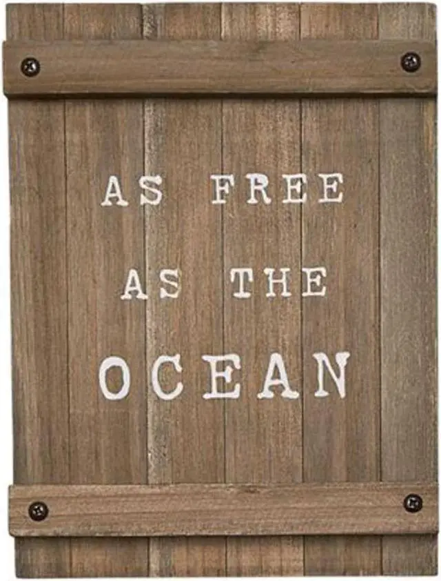 Main image of Mud Pie As Free As the Ocean Planked Wood Sea Wall Plaque 8 Inches