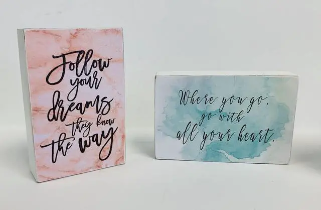 Alt view image 2 of 3 - Fire in Soul You Got This Follow Dreams Where You Go Block Signs Set of 4 Wood