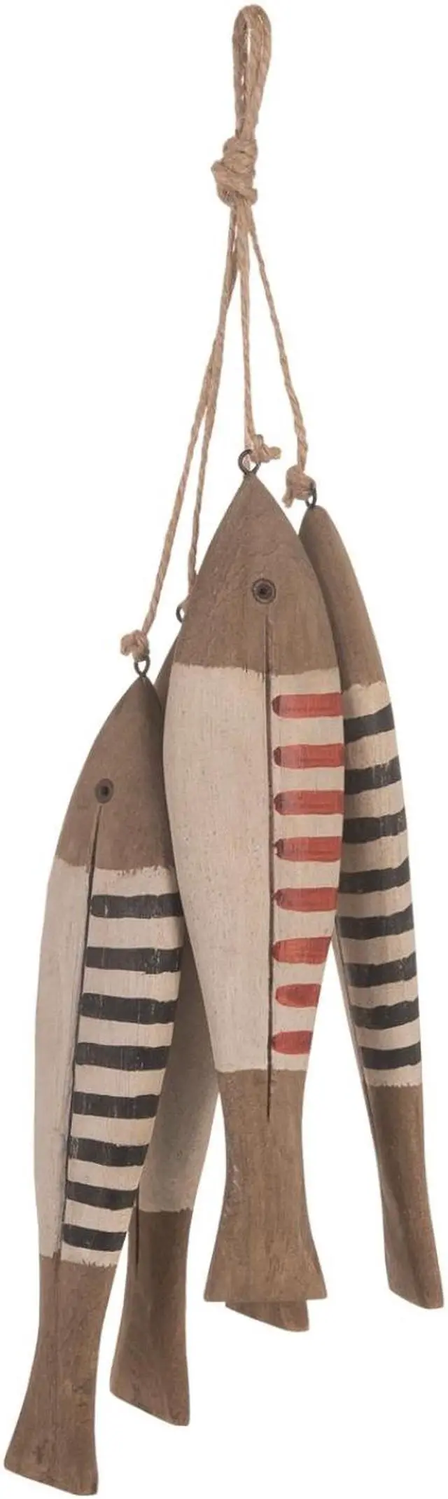 Main image of Beachcombers Seaside Village Stringer of 5 Fish Wooden 16.75 Inches