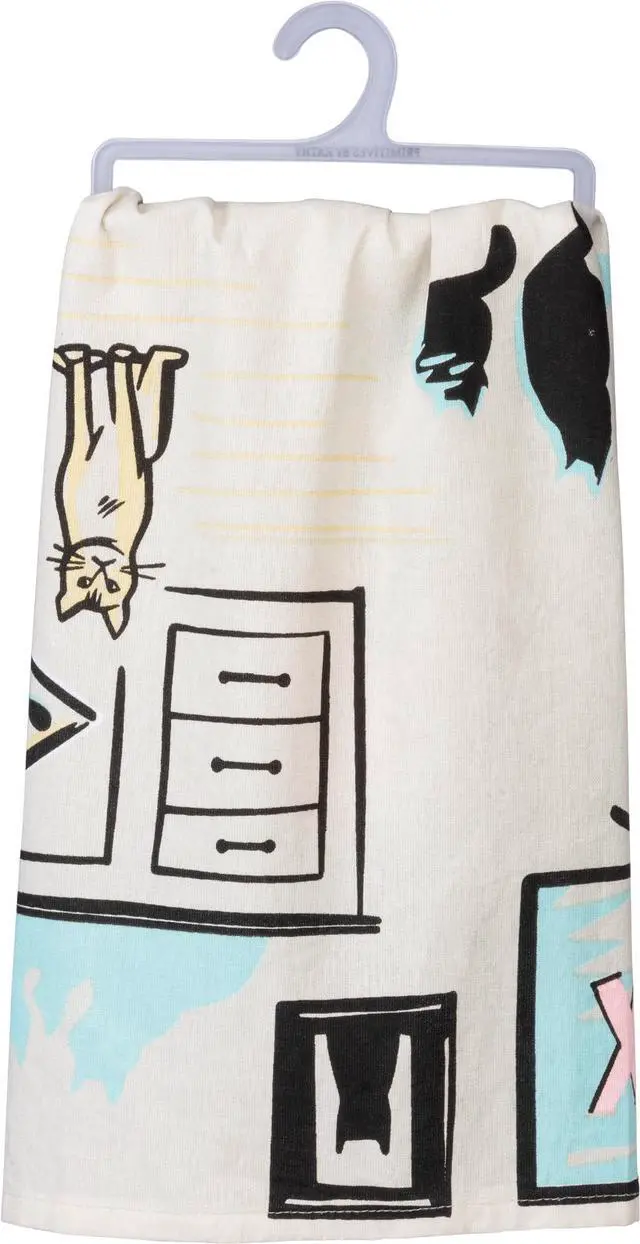 Alt view image 5 of 5 - PBK I Just Want to Be a Stay at Home Cat Mom Kitchen Dish Towel Cotton