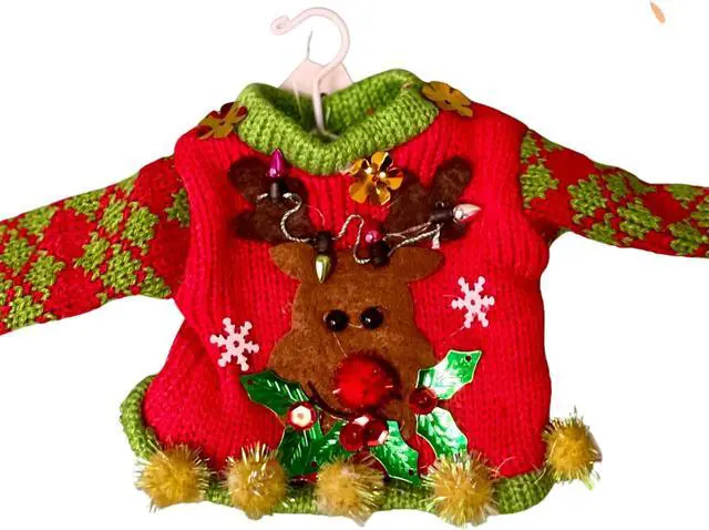Alt view image 4 of 4 - December Diamonds Tacky Sweaters Santa Snowman Reindeer Set of 3 Ornaments