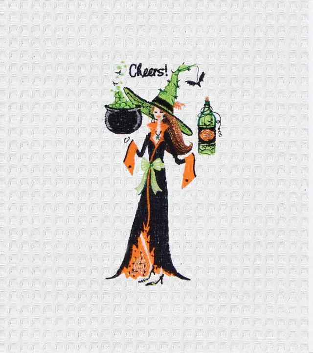 Main image of Cheers Witch Brewing Up A Spell Halloween Holiday Kitchen Towel 27 Inch