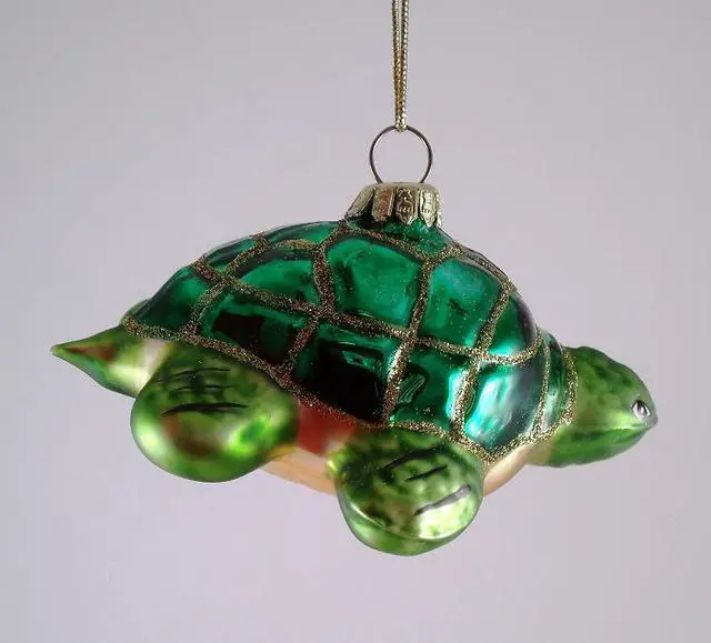 Alt view image 4 of 5 - Beachcombers Glass Nautical Ocean Sea Turtle Christmas Ornament
