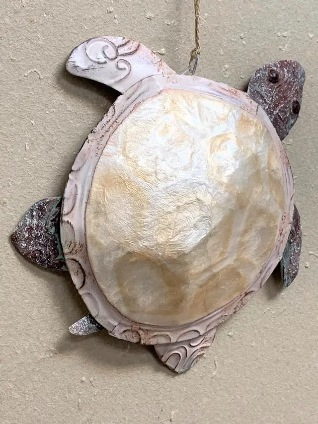 Alt view image 2 of 4 - Sandy Bottom Sea Turtle Christmas Holiday Ornament Metal