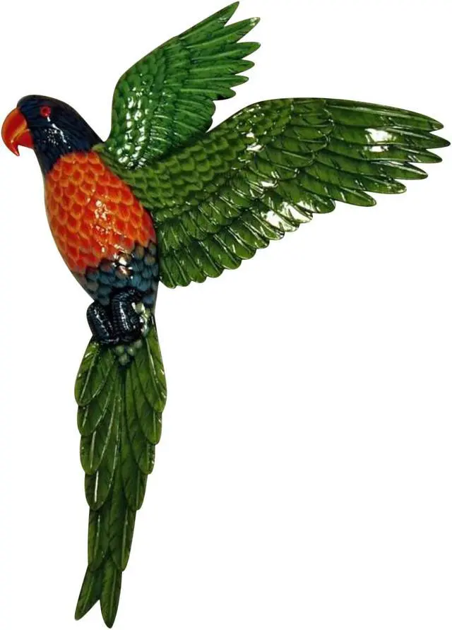 Main image of Flying Tropical Macaw Rainbow Lorikeet Parrot Nursery 19 Inch Wall Decor Green
