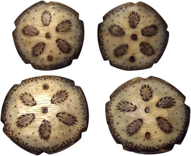 Main image of Coastal Sand Dollar Wood Burned Napkin Rings Set of 4