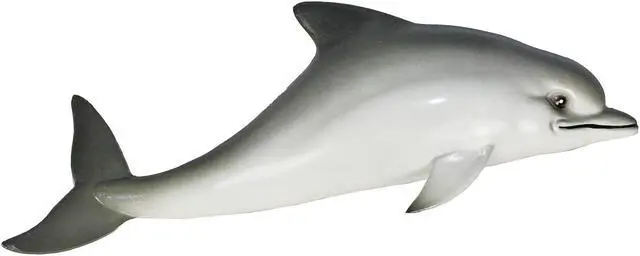 Main image of Bottlenose Gray Dolphin Wall Tiki Nursery Bath Decor 8 Inches