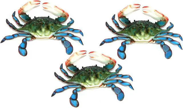 Main image of 6 inch Maryland Blue Crab Set of 3 Beach Tiki Bar Wall Decor