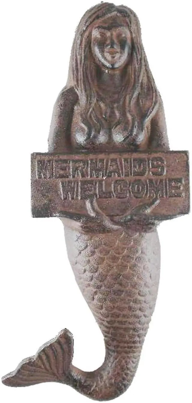 Main image of Tropical Tiki  Cast Iron Ocean Mermaid Welcome Sign A2