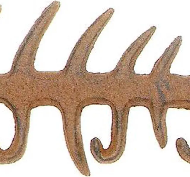 Alt view image 3 of 4 - Antique Reproduction Cast Iron Fish Bones Wall Hook Peg