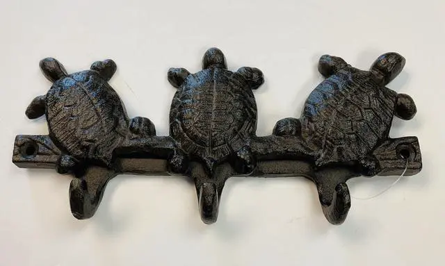 Main image of Antique Reproduction Cast Iron Turtle Triple Wall Hook